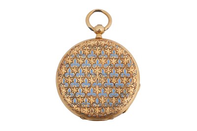 Lot 5 - A FRENCH 9CT GOLD OPEN FACED KEY WOUND POCKET WATCH