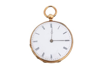 Lot 5 - A FRENCH 9CT GOLD OPEN FACED KEY WOUND POCKET WATCH