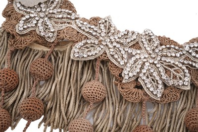 Lot 70 - A BYWALID HAND-EMBELLISHED DECORATIVE COLLAR WITH POSSIBLE ANTIQUE METAL CLASP