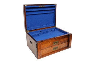 Lot 9 - AN EDWARDIAN OAK CANTEEN CHEST