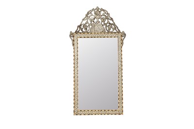 Lot 71 - A LARGE TWENTIETH CENTURY SYRIAN MOTHER-OF-PEARL AND BONE INLAID PIER MIRROR