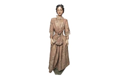 Lot 5 - A 19TH CENTURY AND LATER FRENCH PAINTED WOODEN MANNEQUIN