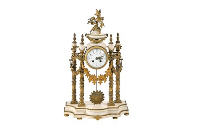 Lot 27 - A 19TH CENTURY FRENCH PORTICO CLOCK