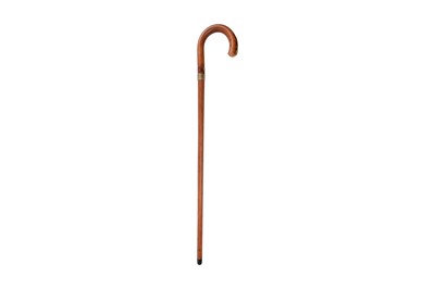 Lot 168 - A RARE GUCCI BENTWOOD WALKING CANE WITH BRASS COLOURED MOUNTS