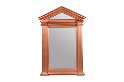 Lot 72 - A MODERN PALLADIAN STYLE COPPER LUSTRE WALL MIRROR