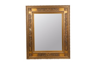 Lot 73 - A LARGE NEOCLASSICAL STYLE GILTWOOD WALL MIRROR