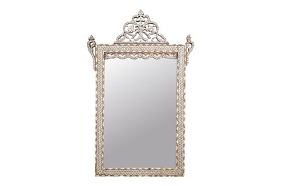 Lot 70 - A SYRIAN MOTHER-OF-PEARL AND BONE INLAID WALL MIRROR