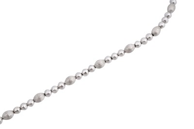 Lot 17 - AN 18CT WHITE GOLD TURQUOISE AND DIAMOND NECKLACE