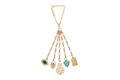 Lot 59 - AN 18CT GOLD CHARM KEYCHAIN
