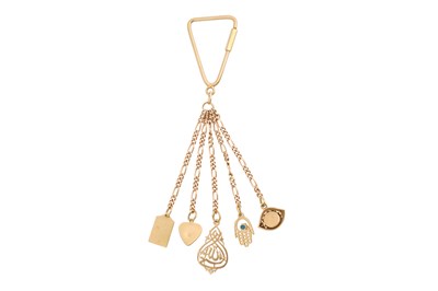 Lot 59 - AN 18CT GOLD CHARM KEYCHAIN