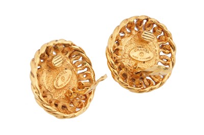 Lot 73 - A PAIR OF BOXED CHANEL VINTAGE FAUX PEARL AND GOLD-TONE CLIP EARRINGS