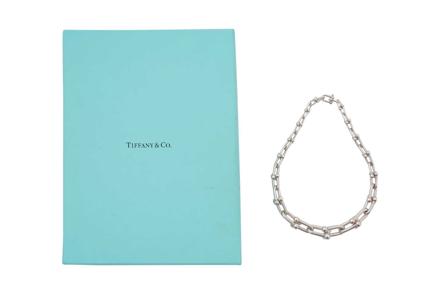 Lot 29 - A TIFFANY & CO. HARDWARE LINK SILVER NECKLACE