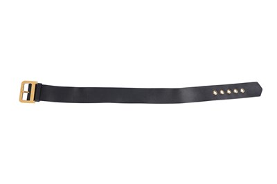 Lot 164 - A CHRISTIAN DIOR BLACK LEATHER ‘D’ BUCKLE BELT