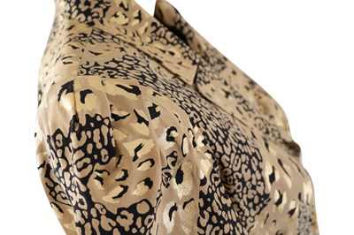 Lot 83 - AN ALESSANDRA RICH GOLD SILK LEOPARD JACQUARD JACKET