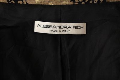 Lot 83 - AN ALESSANDRA RICH GOLD SILK LEOPARD JACQUARD JACKET