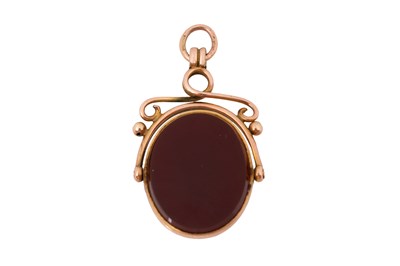 Lot 55 - A LATE 19TH CENTURY BLOODSTONE AND CARNELIAN FOB SEAL