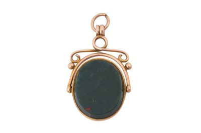 Lot 55 - A LATE 19TH CENTURY BLOODSTONE AND CARNELIAN FOB SEAL