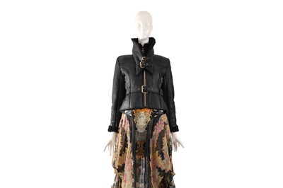 Lot 104 - A BALMAIN PARIS BLACK SHEARLING AVIATOR JACKET