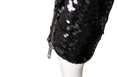 Lot 95 - AN ALEX PERRY BLACK SEQUIN EMBELLISHED EVENING DRESS