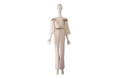 Lot 98 - A GEMY MAALOUF ‘ANGEL’ FLORAL APPLIQUÉ EVENING JUMPSUIT