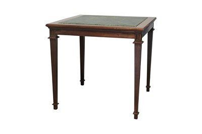 Lot 83 - AN EDWARDIAN MAHOGANY GAMES TABLE