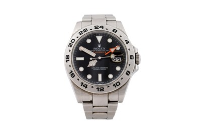 Lot 6 - A ROLEX OYSTER PERPETUAL DATE EXPLORER II STAINLESS STEEL BRACELET WATCH