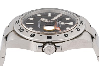 Lot 6 - A ROLEX OYSTER PERPETUAL DATE EXPLORER II STAINLESS STEEL BRACELET WATCH