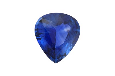 Lot 53 - AN UNMOUNTED PEAR CUT SAPPHIRE