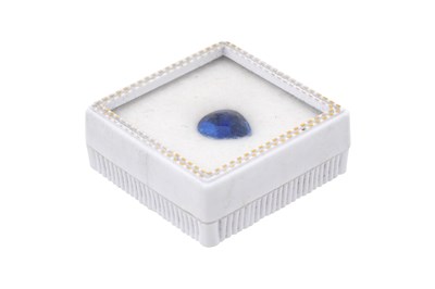 Lot 53 - AN UNMOUNTED PEAR CUT SAPPHIRE