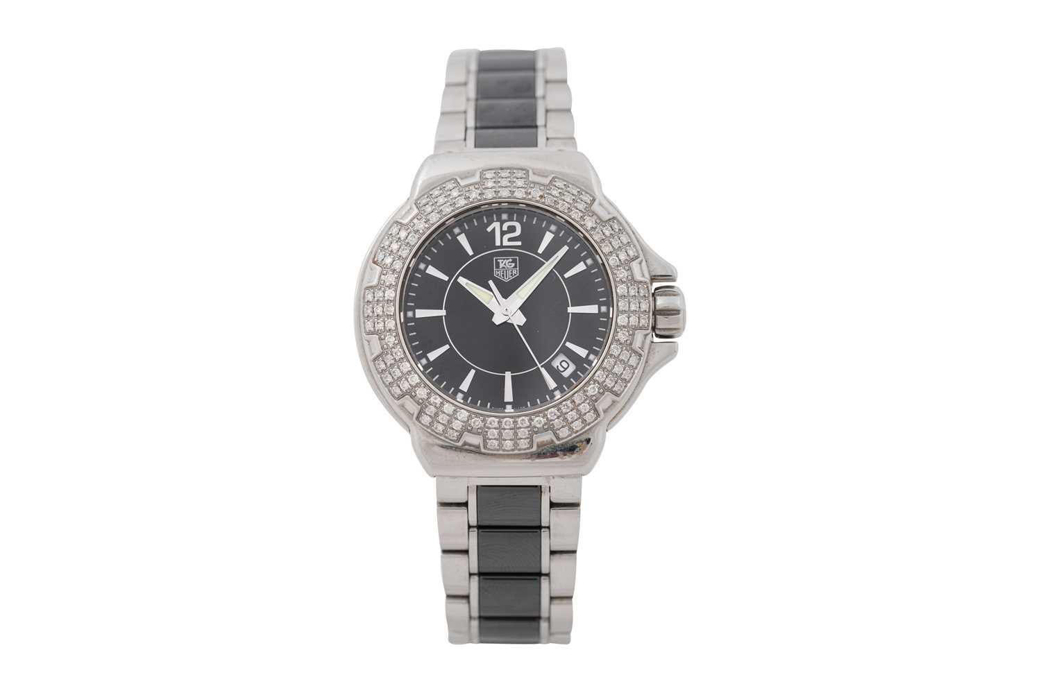 Lot 12 - A TAG HEUER LADIES FORMULA 1 BRACELET WATCH