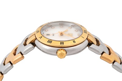 Lot 11 - A TAG HEUER LADIES LINK 18CT GOLD AND STEEL BRACELET WATCH