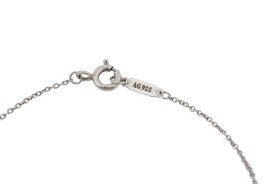 Lot 25 - A TIFFANY & CO. STERLING SILVER AND 18CT ROSE GOLD 'INTERLOCKING CIRCLES' PENDANT NECKLACE