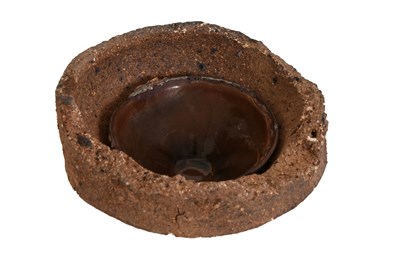 Lot 7 - A HENAN 'TENMOKU' TEABOWL WITH ATTACHED KILN MOULD
