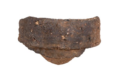 Lot 7 - A HENAN 'TENMOKU' TEABOWL WITH ATTACHED KILN MOULD