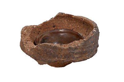 Lot 7 - A HENAN 'TENMOKU' TEABOWL WITH ATTACHED KILN MOULD
