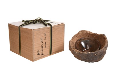 Lot 7 - A HENAN 'TENMOKU' TEABOWL WITH ATTACHED KILN MOULD