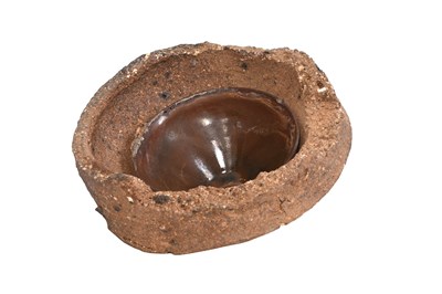 Lot 7 - A HENAN 'TENMOKU' TEABOWL WITH ATTACHED KILN MOULD