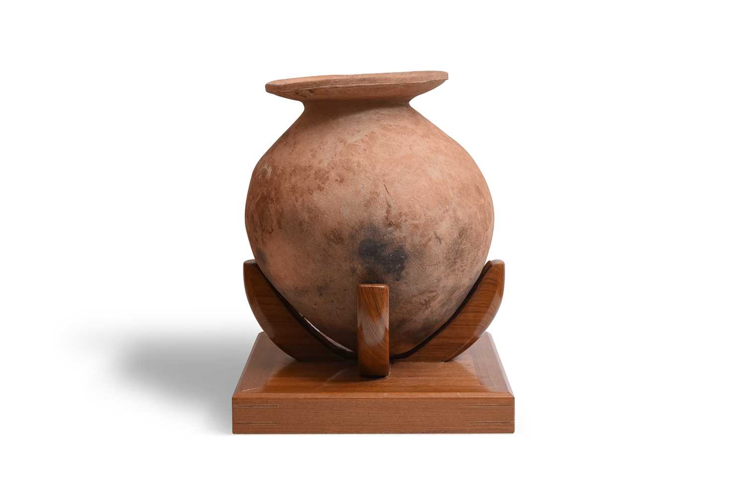 Lot 66 - A POTTERY COOKING JAR