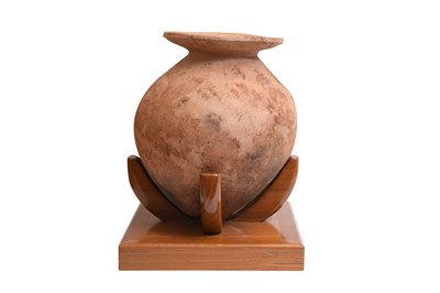 Lot 66 - A POTTERY COOKING JAR