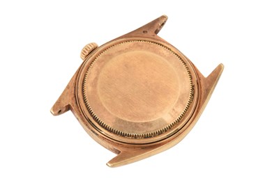 Lot 18 - A VINTAGE MEN'S ROLEX 18K YELLOW GOLD AUTOMATIC WATCH.