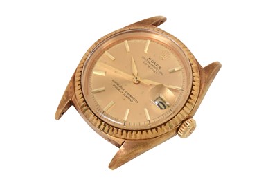 Lot 18 - A VINTAGE MEN'S ROLEX 18K YELLOW GOLD AUTOMATIC WATCH.