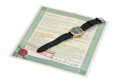 Lot 7 - A MEN’S EXTREMELY RARE VINTAGE ROLEX 18K GOLD AUTOMATIC WRISTWATCH.