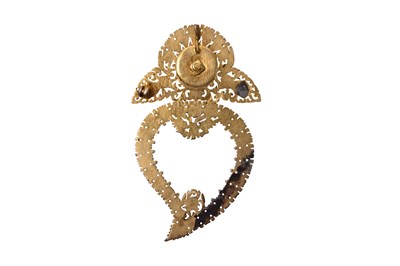 Lot 59 - THREE ENCRUSTED PARCEL-GILT BROOCHES