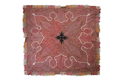 Lot 65 - A LARGE SQUARE RUMAL SHAWL