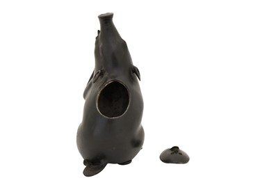Lot 93 - A BRONZE 'WILD HOG' INCENSE BURNER AND COVER