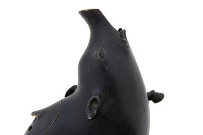 Lot 93 - A BRONZE 'WILD HOG' INCENSE BURNER AND COVER