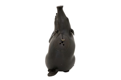 Lot 93 - A BRONZE 'WILD HOG' INCENSE BURNER AND COVER