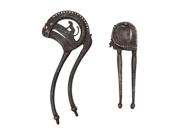 Lot 35 - TWO STEEL HALF-MOON BETEL NUTCRACKERS (SAROTA)