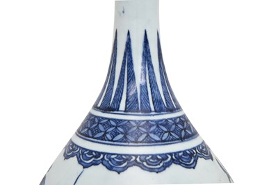 Lot 73 - A LARGE BLUE AND WHITE ARITA 'PRUNUS AND BAMBOO' BOTTLE VASE