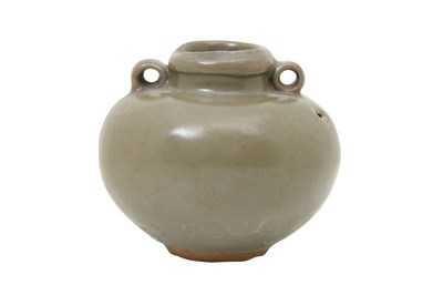 Lot 14 - A SMALL CELADON-GLAZED JARLET